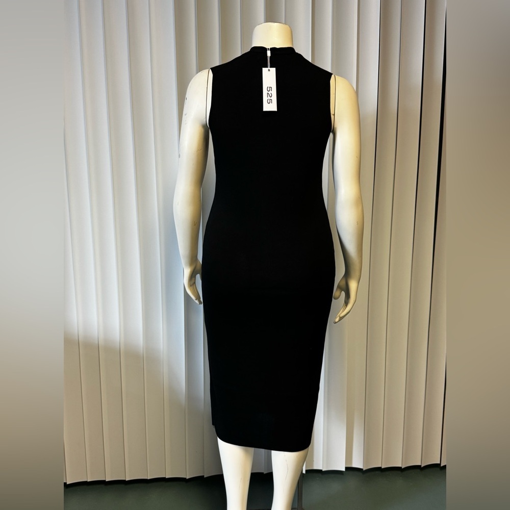 525 America Sleeveless Black Button Front Midi Dress Size M - Picture 4 of 11